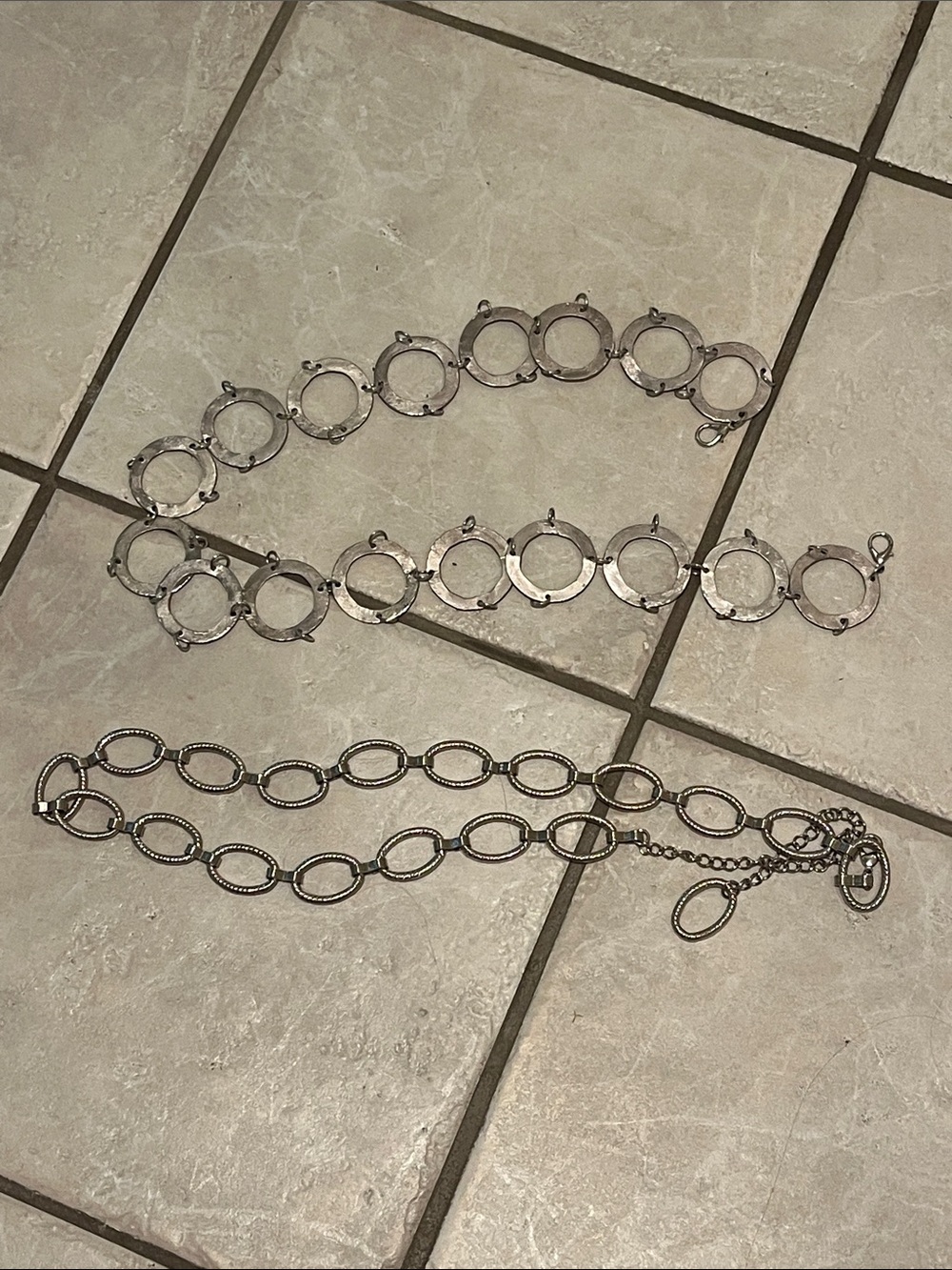 Silver Circle Link Women's Fashion Belts